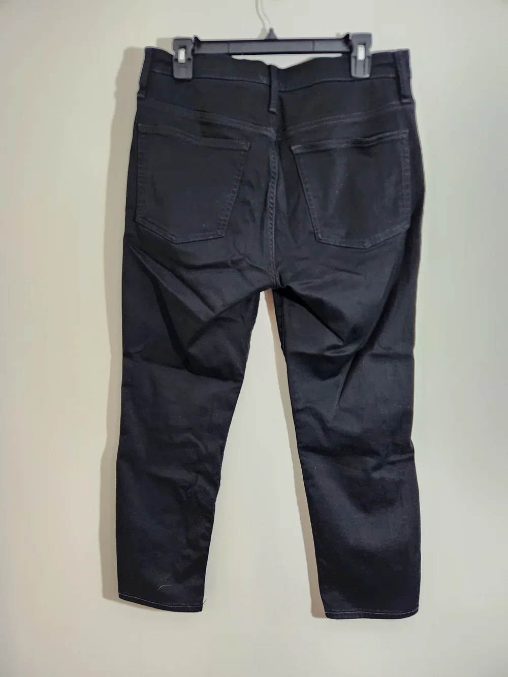J Crew Vintage Straight High-Rise Black Denim Jeans Button-Fly Ankle Petite Leg